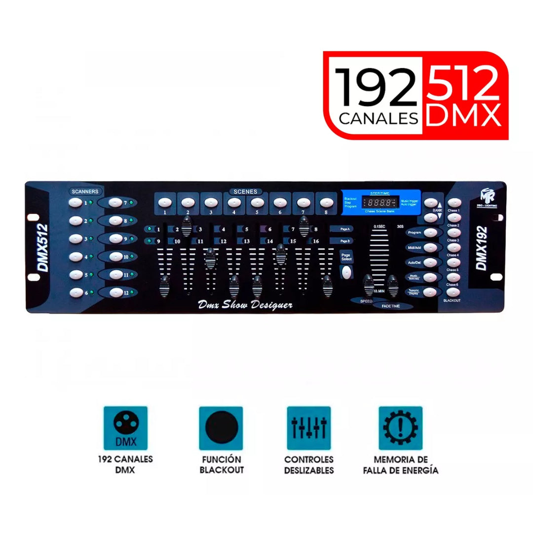 Controlador Dmx 512 Canales 192 + Línea 1M