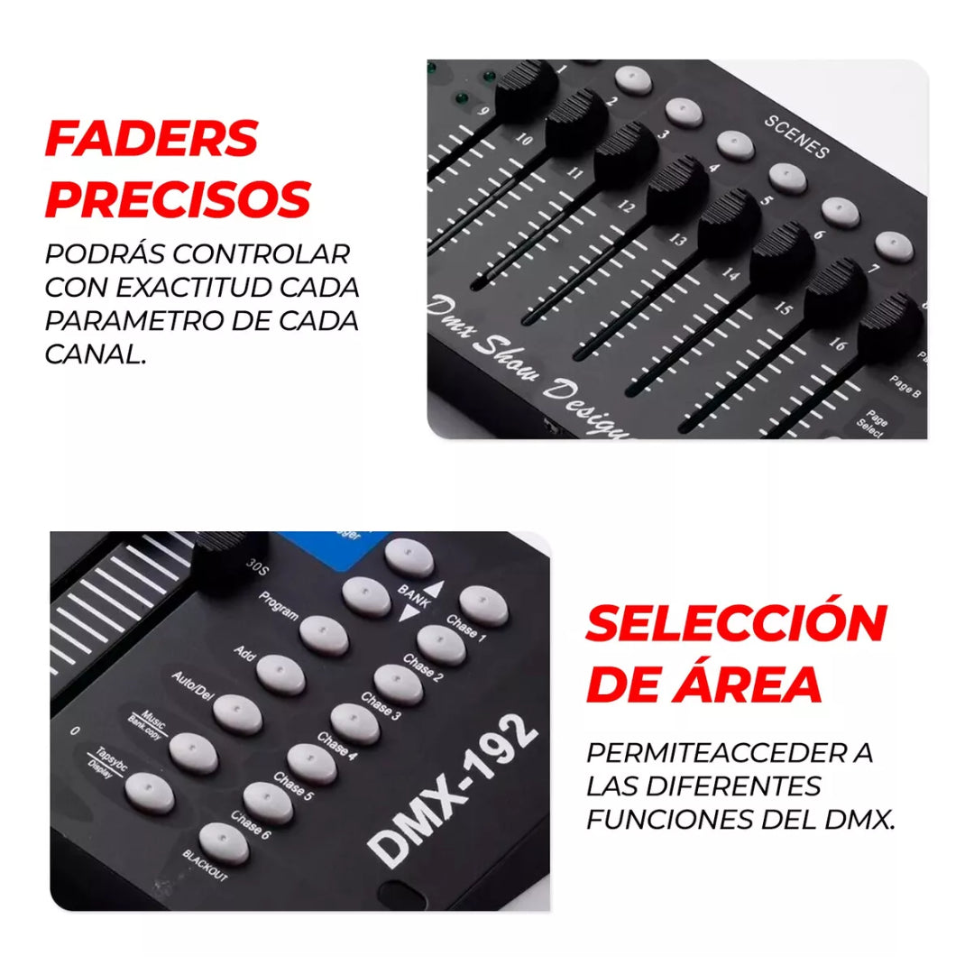 Controlador Dmx 512 Canales 192 + Línea 1M