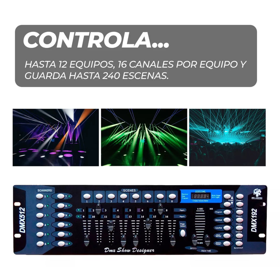 Controlador Dmx 512 Canales 192 + Línea 1M